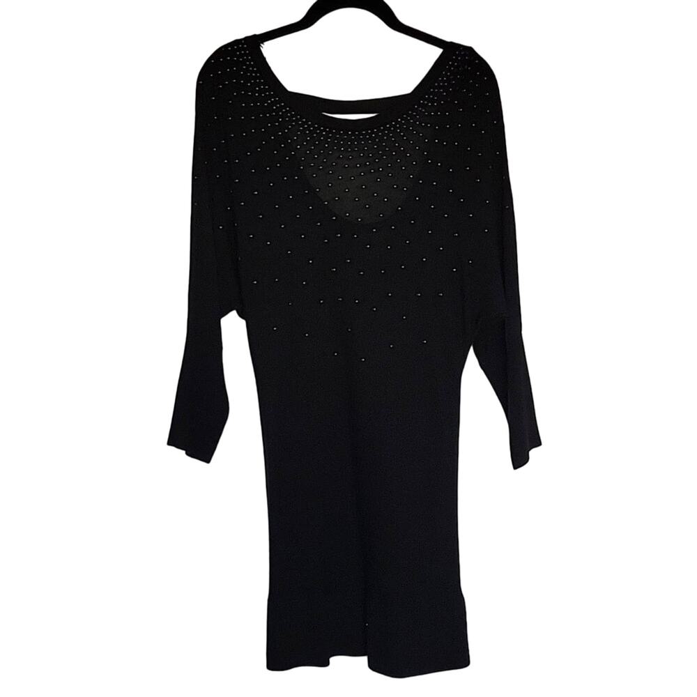 Vintage Cache Studded Low Back Sweater Dress, M